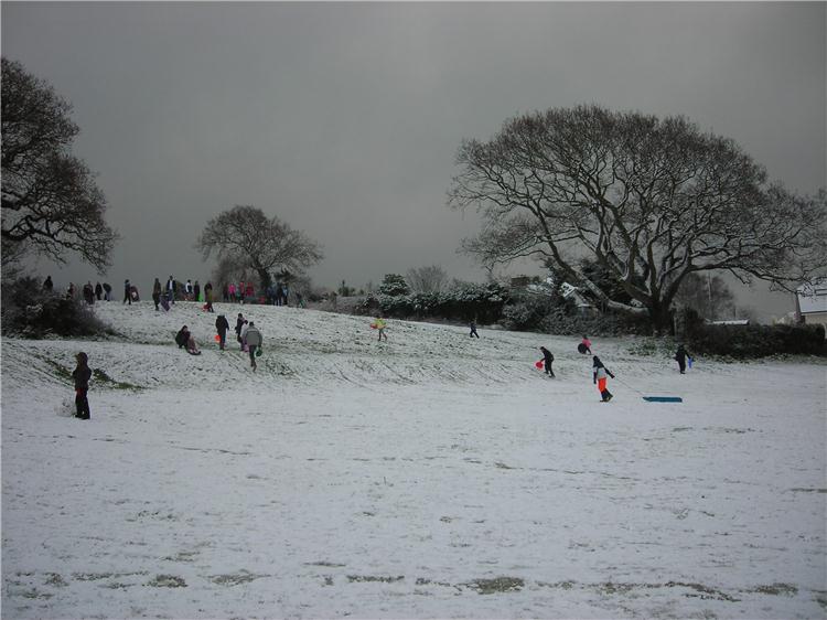 Tobogganing at Sandy Lane Field 2010