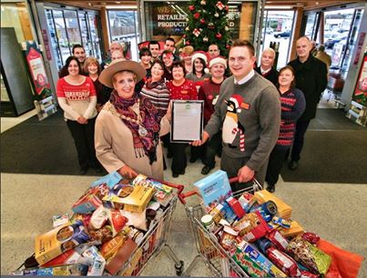 Customer at Dawlish Sainsburys donated &#163;150 worth of groceries to HITS FoodBank.